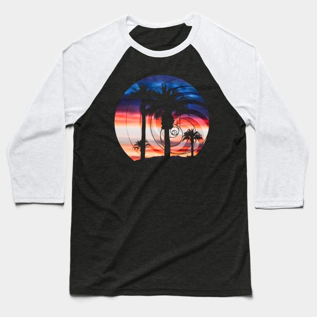 Palm Waves Baseball T-Shirt by Arcuedes